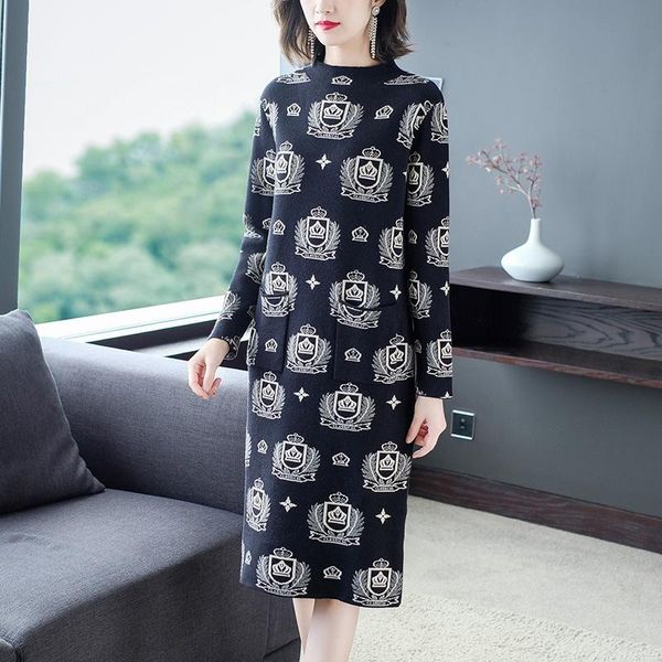 women's sweaters women black print knitted cotton midi dress autumn winter vintage casual 2021 korean elegant bodycon coat, White;black
women's sweaters women black print knitted cotton midi dress autumn winter vintage casual 2021 korean elegant bodycon coat, White;black