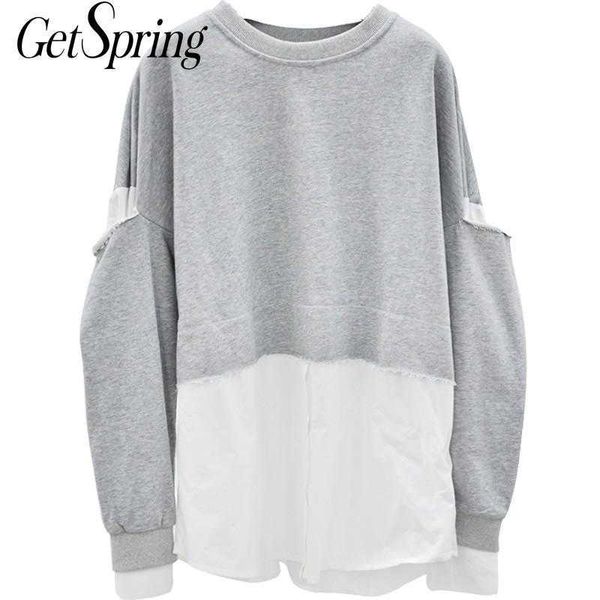 getspring women hoodie cotton s sweatshirts pullove long sleeve patchwork coat loose irregular s hoodies 210601, Black
getspring women hoodie cotton s sweatshirts pullove long sleeve patchwork coat loose irregular s hoodies 210601, Black