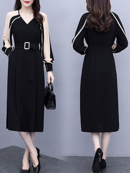 casual dresses dress long sleeve women's spring autumn style waist down and slim design dvkv, Black;gray
casual dresses dress long sleeve women's spring autumn style waist down and slim design dvkv, Black;gray