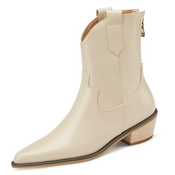 boots concise genuine leather women ankle fashion working casual poined toe thick heels back zipper shoes woman 2021, Black
boots concise genuine leather women ankle fashion working casual poined toe thick heels back zipper shoes woman 2021, Black