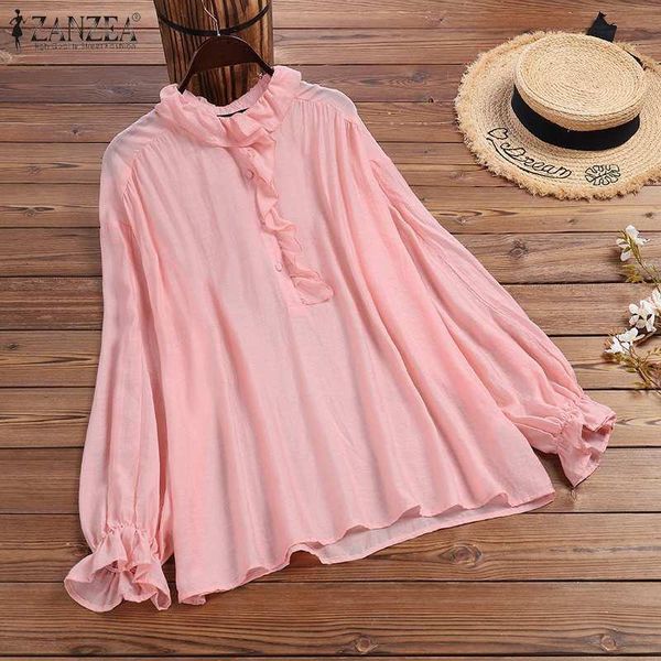 women's blouses & shirts stylish ruffle spring blouse zanzea 2021 casual long sleeve blusas female solid plus size button down tunic, White
women's blouses & shirts stylish ruffle spring blouse zanzea 2021 casual long sleeve blusas female solid plus size button down tunic, White