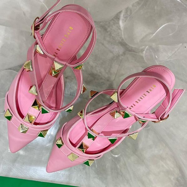 sandals 2021 summer women 5cm high heels rivets fetish stripper purple peach low strap sandles luxury valentine shoes, Black
sandals 2021 summer women 5cm high heels rivets fetish stripper purple peach low strap sandles luxury valentine shoes, Black