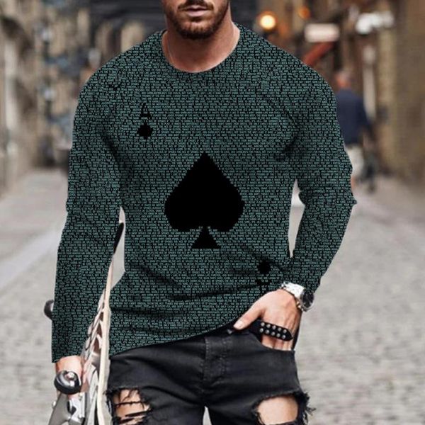 men's t-shirts 2021 european and american long-sleeved playing cards autumn winter are fashionable sports leisure, White;black
men's t-shirts 2021 european and american long-sleeved playing cards autumn winter are fashionable sports leisure, White;black