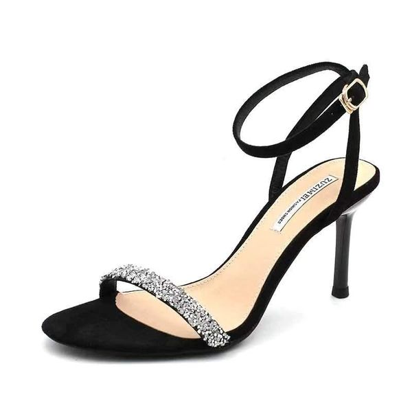 mature high-heeled women's sandals fashion simple vamp rhinestone decoration elegant open-toed sexy, Black
mature high-heeled women's sandals fashion simple vamp rhinestone decoration elegant open-toed sexy, Black