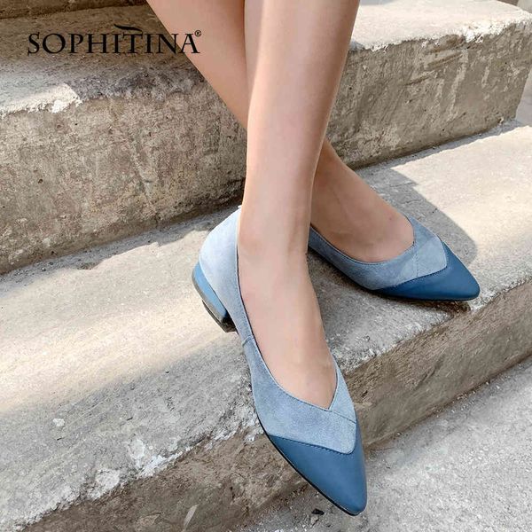 sophitina comfortable lady pumps genuine leather mixed colors elegant shoes pointed toe shallow pumps po404 210513, Black
sophitina comfortable lady pumps genuine leather mixed colors elegant shoes pointed toe shallow pumps po404 210513, Black