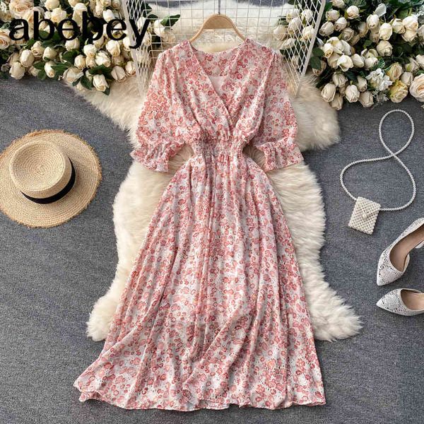 women bohemian floral dress korean sweet puff sleeve v neck a-line es summer fashion streetwear print midi 210512, Black;gray
women bohemian floral dress korean sweet puff sleeve v neck a-line es summer fashion streetwear print midi 210512, Black;gray