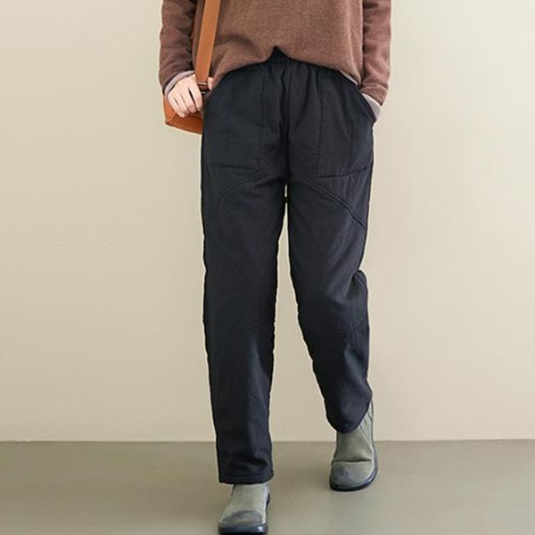 women's pants & capris 2021 women autumn winter retro cotton down trousers female elastic waist thick warm pamts ladies loose casual ha, Black;white
women's pants & capris 2021 women autumn winter retro cotton down trousers female elastic waist thick warm pamts ladies loose casual ha, Black;white