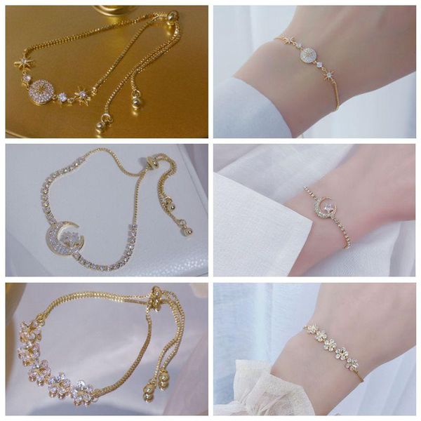 charm bracelets canner fashion elegant delicate zircon moon star bracklet bling micro inlaid zirconia feminia pulseras bangles wedding gift, Golden;silver
charm bracelets canner fashion elegant delicate zircon moon star bracklet bling micro inlaid zirconia feminia pulseras bangles wedding gift, Golden;silver
