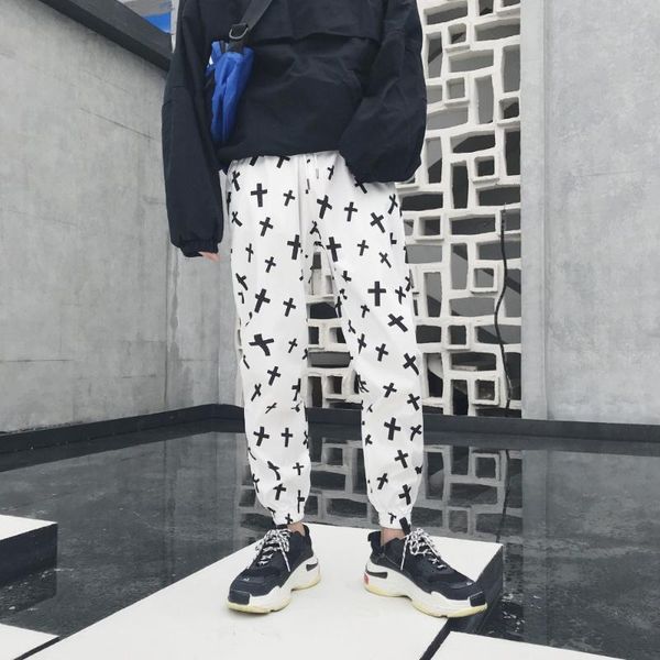 men's clothing fashion hair stylist printed trousers casual pants ankle banded costumes, Black
men's clothing fashion hair stylist printed trousers casual pants ankle banded costumes, Black