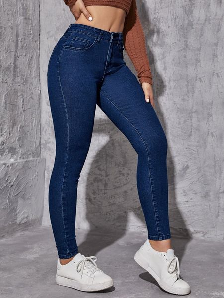 high stretch skinny jeans t05z#, Blue 
high stretch skinny jeans t05z#, Blue