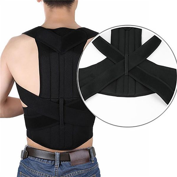 men and women posture corrector corset back brace shoulder support belt braces comprossion, Black;blue
men and women posture corrector corset back brace shoulder support belt braces comprossion, Black;blue