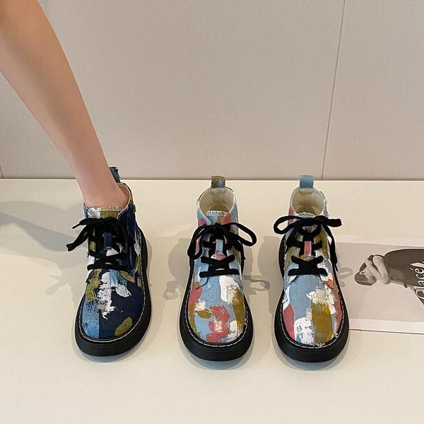 boots ellalee women's breathable lace-up round toe print female loafers shoes platform handmade ankle strap fashion woman boot, Black
boots ellalee women's breathable lace-up round toe print female loafers shoes platform handmade ankle strap fashion woman boot, Black