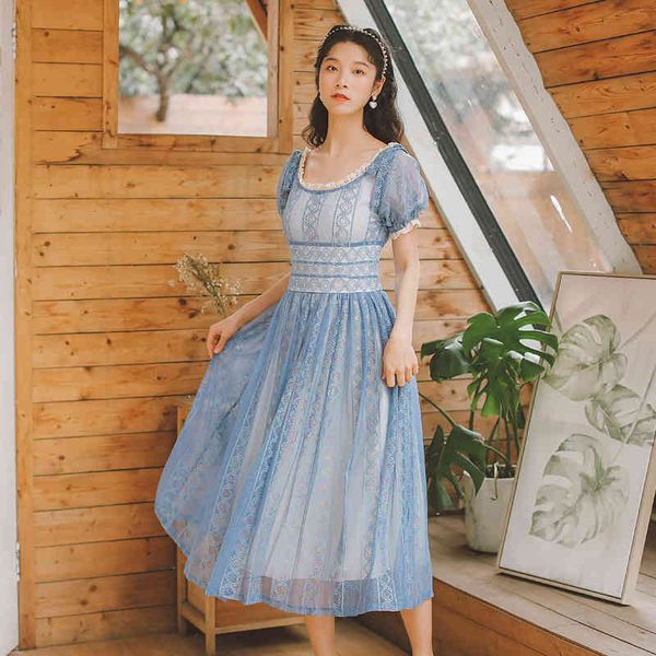 gorgeous blue lace stylish o-neck short puff sleeve waist-controlled crochet bow women vintage pleated dress 210416, Black;gray
gorgeous blue lace stylish o-neck short puff sleeve waist-controlled crochet bow women vintage pleated dress 210416, Black;gray
