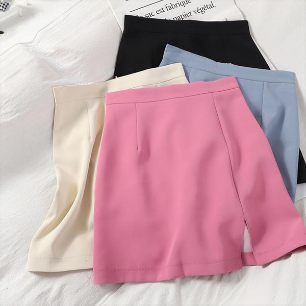 spring elegant bodycon high waist women skirts a line split solid color sweet cute girls mini, Black
spring elegant bodycon high waist women skirts a line split solid color sweet cute girls mini, Black