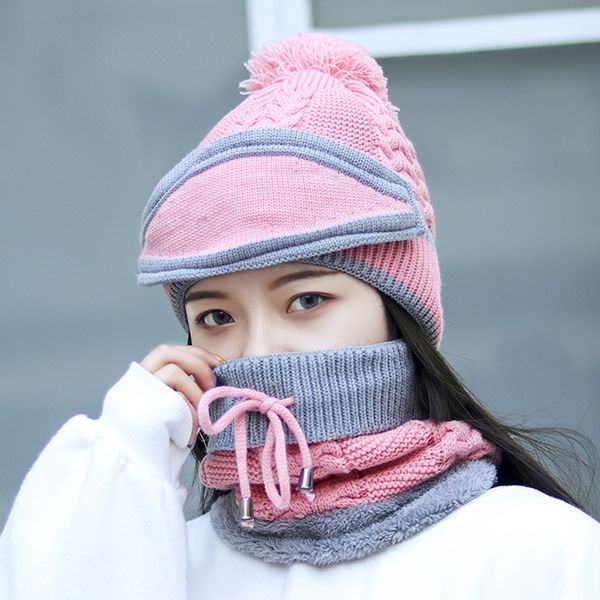 new windproof beanies hat women warm knit hats scarf sets female winter padded mask neck protector 3 pc set cycling wool caps, Blue;gray
new windproof beanies hat women warm knit hats scarf sets female winter padded mask neck protector 3 pc set cycling wool caps, Blue;gray