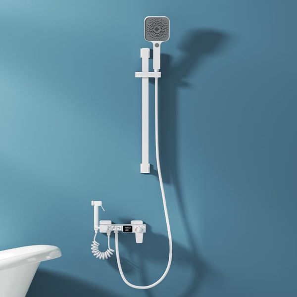 bathroom shower sets white digital display thermostatic set household bath full copper black head
bathroom shower sets white digital display thermostatic set household bath full copper black head