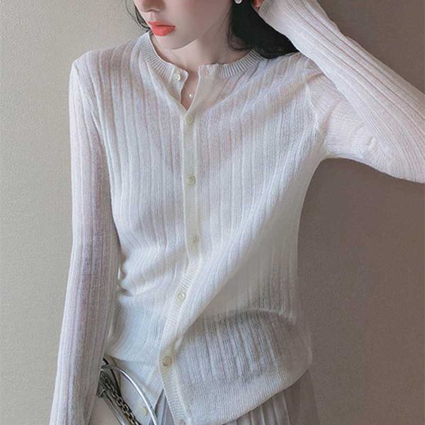 women's knits & tees wool cardigan spring and summer knitted short coat round neck sunscreen shirt loose large thin button, White
women's knits & tees wool cardigan spring and summer knitted short coat round neck sunscreen shirt loose large thin button, White