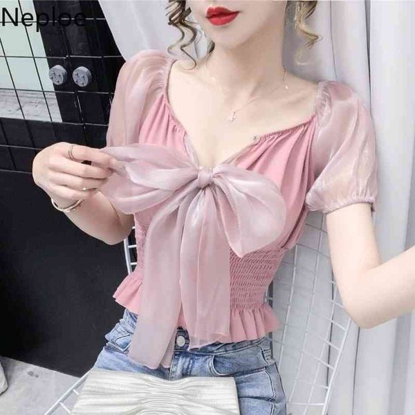 neploe chiffon blouse women sweet puff short sleeve crop summer bow tie fashion shirt korean square collar cute blouses 210422, White
neploe chiffon blouse women sweet puff short sleeve crop summer bow tie fashion shirt korean square collar cute blouses 210422, White