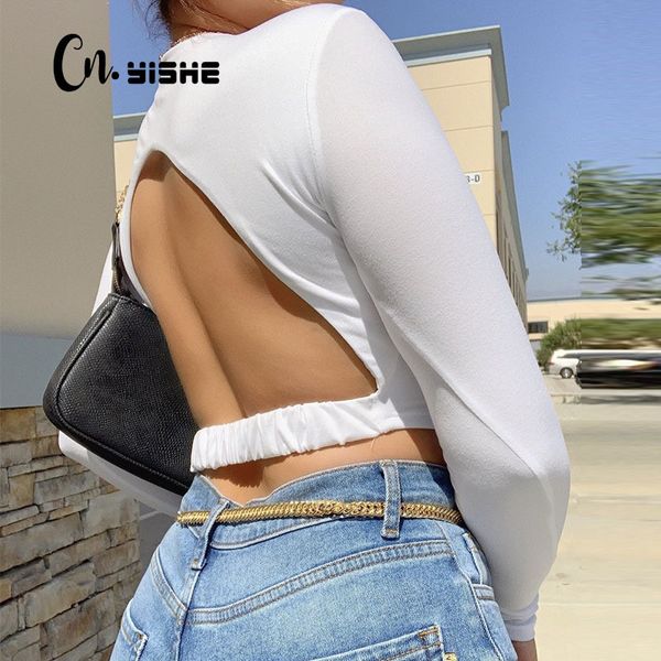 cnyishe womens winter long sleeve crop fashion backless tees hollow out bodycon round neck t-shirts female cropped shirts 210419, White
cnyishe womens winter long sleeve crop fashion backless tees hollow out bodycon round neck t-shirts female cropped shirts 210419, White