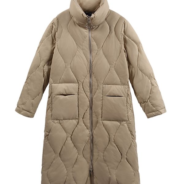 fashion literary style down jacket women long white duck down loose and thin winter coat 211110, Black
fashion literary style down jacket women long white duck down loose and thin winter coat 211110, Black