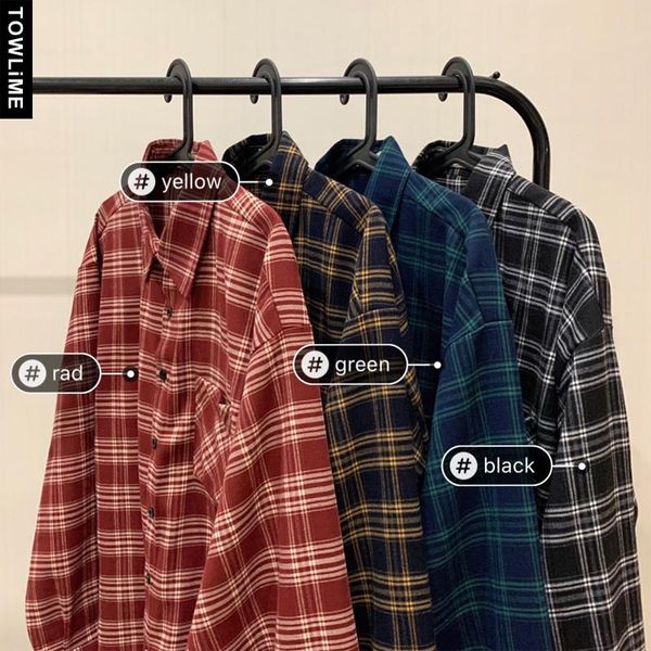 spring and fall men's vintage plaid long sleeve shirt women fashion oversized blouse streetwear couple casual man clothing shirts, White;black
spring and fall men's vintage plaid long sleeve shirt women fashion oversized blouse streetwear couple casual man clothing shirts, White;black