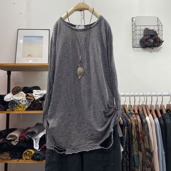 women's t-shirt spring fashion women long sleeve loose tshirt 100% cotton o-neck casual tee shirt femme hole design striped t-shirt v2, White
women's t-shirt spring fashion women long sleeve loose tshirt 100% cotton o-neck casual tee shirt femme hole design striped t-shirt v2, White