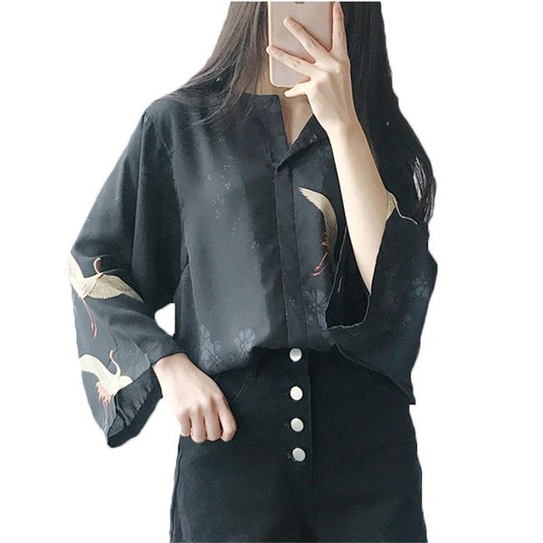 women's blouses & shirts 2021 spring autumn chinese style printing chiffon shirt 3/4 sleeved loose retro women blouse f661, White
women's blouses & shirts 2021 spring autumn chinese style printing chiffon shirt 3/4 sleeved loose retro women blouse f661, White