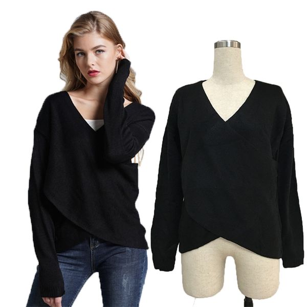 autumn winter women sweater fashion solid long sleeve cashmere pullovers v-neck normal thickness loose sweater 210422, White;black
autumn winter women sweater fashion solid long sleeve cashmere pullovers v-neck normal thickness loose sweater 210422, White;black