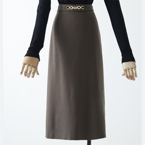 knitted skirt women's autumn and winter fashion all-match high waist drape mid-length back split hip hk152 210507, Black
knitted skirt women's autumn and winter fashion all-match high waist drape mid-length back split hip hk152 210507, Black