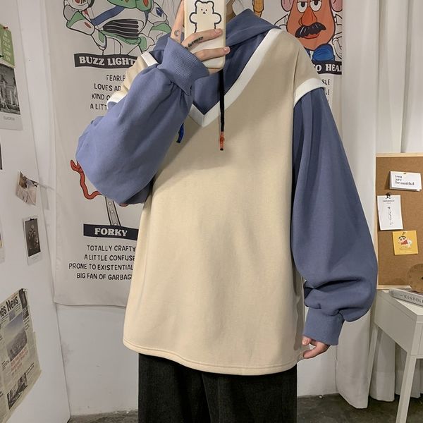 men's t-shirts autumn fake two-piece hoodies fashion hit color casual hooded sweatshirt men streetwear loose hip-hop pullover hood, White;black
men's t-shirts autumn fake two-piece hoodies fashion hit color casual hooded sweatshirt men streetwear loose hip-hop pullover hood, White;black