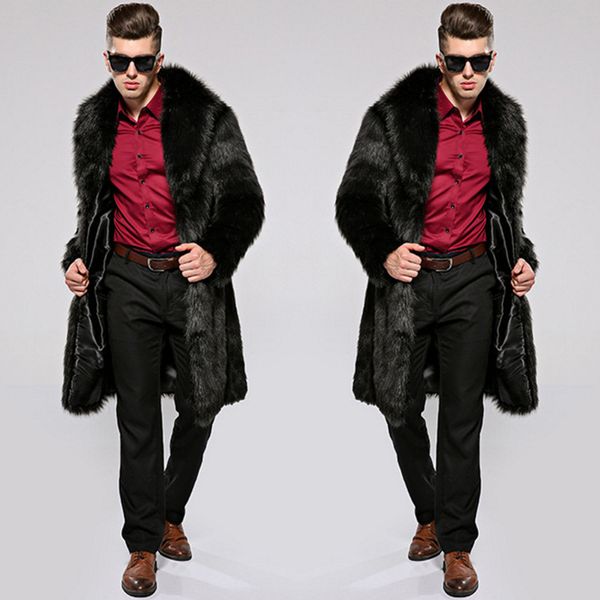 2021 winter new men's faux fur coat black clothing lapel casual thick long jackets 9y9459
2021 winter new men's faux fur coat black clothing lapel casual thick long jackets 9y9459