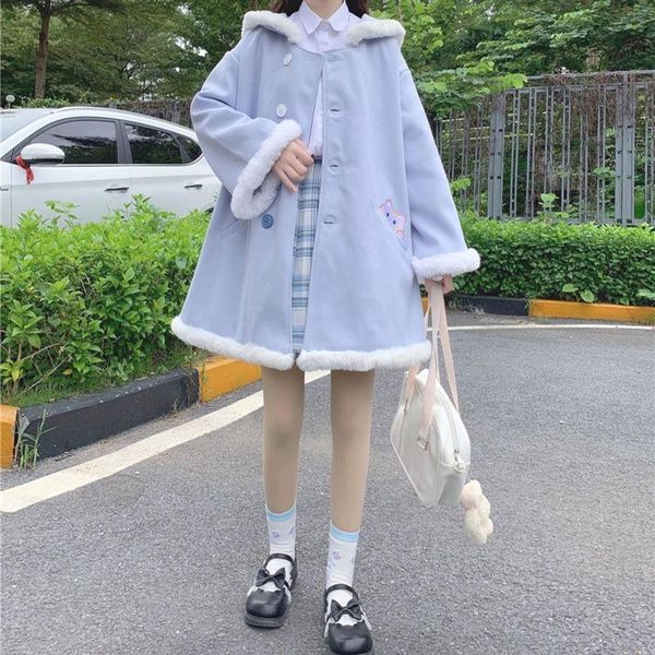 women's wool & blends cute lolita coat women jackets long jacket woolen luxury clothes streetwear cape kobieta kurtka clothing be50nz, Black
women's wool & blends cute lolita coat women jackets long jacket woolen luxury clothes streetwear cape kobieta kurtka clothing be50nz, Black