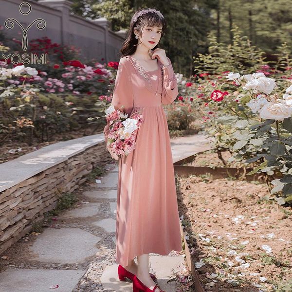 casual dresses yosimi pink long women dress 2021 autumn vintage floral embroidery v-neck fake set sleeve elegant vestido feminino, Black;gray
casual dresses yosimi pink long women dress 2021 autumn vintage floral embroidery v-neck fake set sleeve elegant vestido feminino, Black;gray