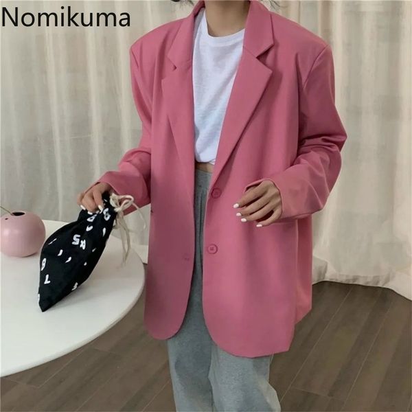 nomikuma autumn women blazers coat korean causal solid suit jacket long sleeve notched collar blazer feminimos 6b235 211006, White;black
nomikuma autumn women blazers coat korean causal solid suit jacket long sleeve notched collar blazer feminimos 6b235 211006, White;black