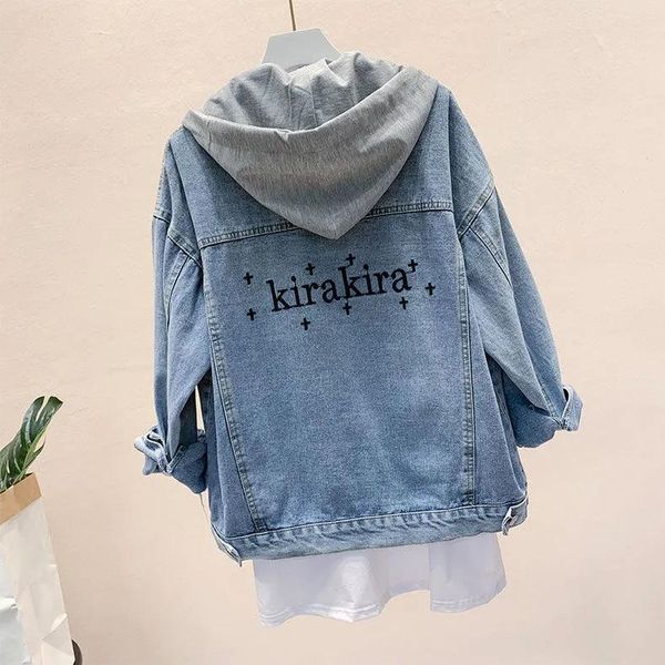 women's jackets fashion big size outwear hooded letter loose deconstructable embroidery denim jacket women blue vintage jean coat stree, Black;brown
women's jackets fashion big size outwear hooded letter loose deconstructable embroidery denim jacket women blue vintage jean coat stree, Black;brown