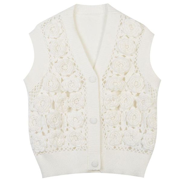 women's knits & tees 2021 autumn and winter v-neck sleeveless vest solid color hook flower hollow out loose sweet knitted cardigan, White
women's knits & tees 2021 autumn and winter v-neck sleeveless vest solid color hook flower hollow out loose sweet knitted cardigan, White