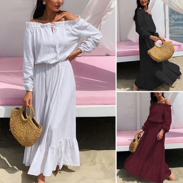 casual dresses elegant zanzea 2021 women maxi long dress autumn ladies bandage sundress off shoulder vestidos oversize solid robe, Black;gray
casual dresses elegant zanzea 2021 women maxi long dress autumn ladies bandage sundress off shoulder vestidos oversize solid robe, Black;gray