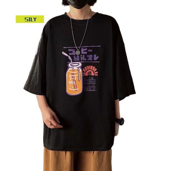 summer short sleeve men's and women's loose korean-style half ins trendy retro t-shirt t-shirts, White;black
summer short sleeve men's and women's loose korean-style half ins trendy retro t-shirt t-shirts, White;black