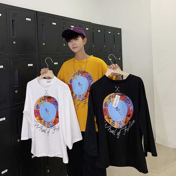 street fashion brand loose hip hop clothes men's middle sleeve t-shirt trend teenagers' harajuku style quarter sleeve, White;black
street fashion brand loose hip hop clothes men's middle sleeve t-shirt trend teenagers' harajuku style quarter sleeve, White;black