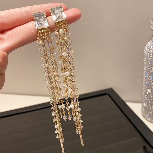 dangle & chandelier luxury graceful geometric long tassel earrings for women korean style simple elegant crystal rhinestone earring party je, Silver
dangle & chandelier luxury graceful geometric long tassel earrings for women korean style simple elegant crystal rhinestone earring party je, Silver