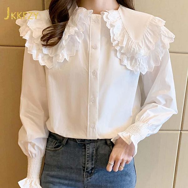 women's blouses & shirts double doll collar shirt women slim spring summer 2021 thin fashion lantern sleeve long top, White
women's blouses & shirts double doll collar shirt women slim spring summer 2021 thin fashion lantern sleeve long top, White