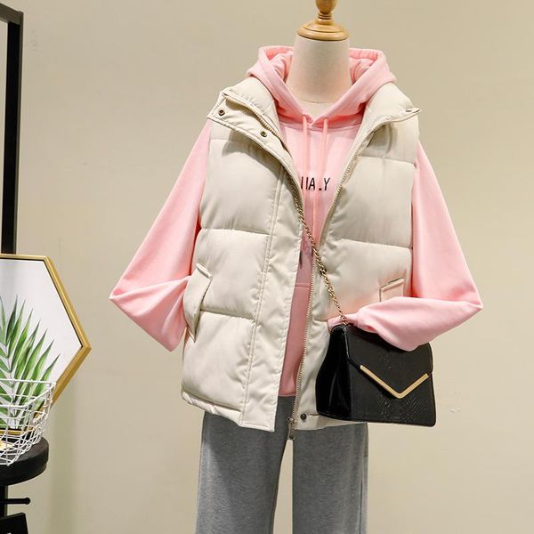 women's vests winter women vest coat solid turn down collar sleeveless jacket thicken warm zipper gilet padded puffer female bodywarmer, Black;white
women's vests winter women vest coat solid turn down collar sleeveless jacket thicken warm zipper gilet padded puffer female bodywarmer, Black;white