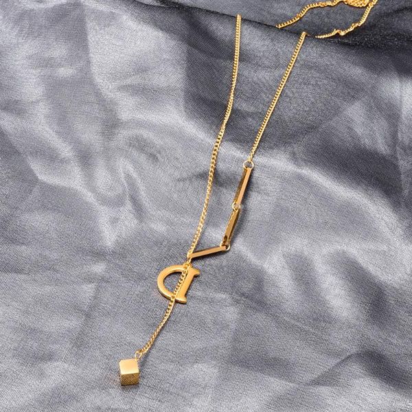 pendant necklaces stainless steel gold letter d long chain necklace initials jewelry with cube jewellery gift women, Silver
pendant necklaces stainless steel gold letter d long chain necklace initials jewelry with cube jewellery gift women, Silver