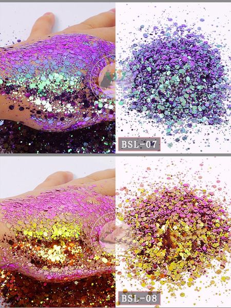 nail glitter 50g/bag holographic iridescent chameleon sequins festival craft chunky for arts face body, Silver;gold
nail glitter 50g/bag holographic iridescent chameleon sequins festival craft chunky for arts face body, Silver;gold