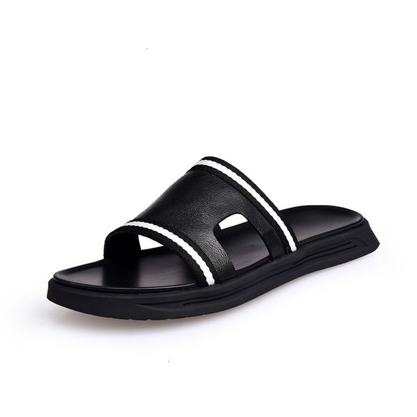 leather slippers men's summer slippers leather korean one line slipper with thick bottom and anti slip indoor outdoor sals soft 9h9p, Black
leather slippers men's summer slippers leather korean one line slipper with thick bottom and anti slip indoor outdoor sals soft 9h9p, Black
