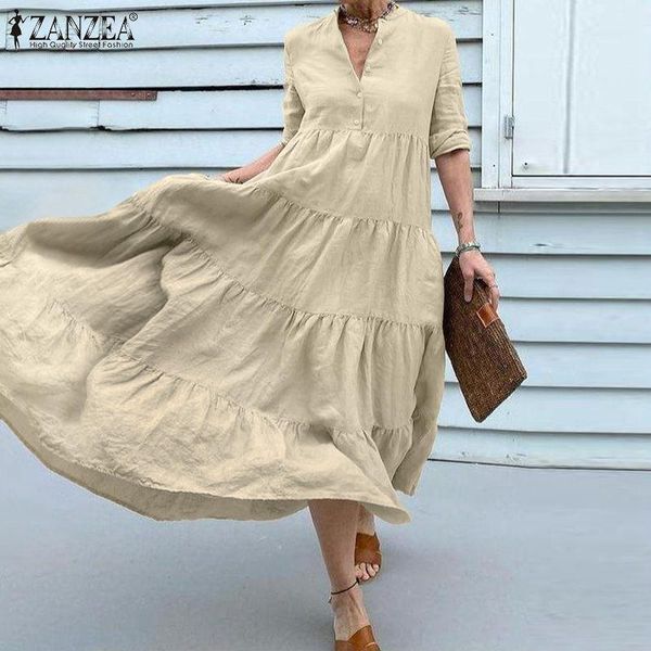 casual dresses 2021 vintage women's dress zanzae spring autumn ruffle maxi solid long sleeve button up loose oversized sundress, Black;gray
casual dresses 2021 vintage women's dress zanzae spring autumn ruffle maxi solid long sleeve button up loose oversized sundress, Black;gray