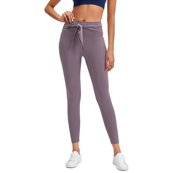 l-110 women's sports yoga leggings wrap waist hidden belt pockets butter soft feel cropped pants nude high, Black