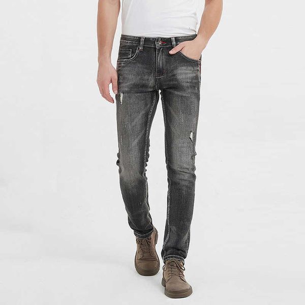 italian style fashion men jeans retro black gray elastic slim fit frayed ripped vintage designer casual denim pants, Blue
italian style fashion men jeans retro black gray elastic slim fit frayed ripped vintage designer casual denim pants, Blue