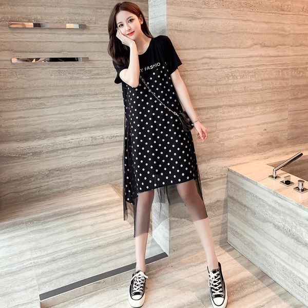 factorytpg2 factorybvk7 new 2021 mm summer fat large chiffon women's splicing wave dot mesh dress, Black;gray
factorytpg2 factorybvk7 new 2021 mm summer fat large chiffon women's splicing wave dot mesh dress, Black;gray