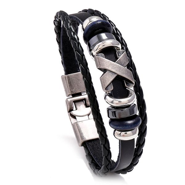 bangles bracelet jewelry simple beaded leather personalized versatile x nail men's and women's hand fashion, Black
bangles bracelet jewelry simple beaded leather personalized versatile x nail men's and women's hand fashion, Black